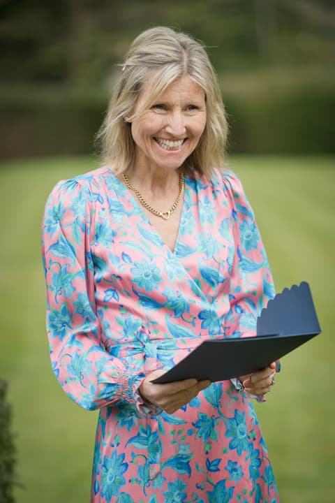 Jane Wingfield at an outdoor ceremony